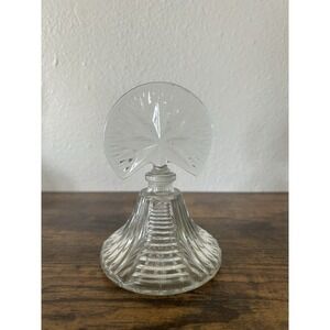 Vintage Perfume Bottle Pressed Glass With Lid Bottle Stopper Beautiful Gift Fun